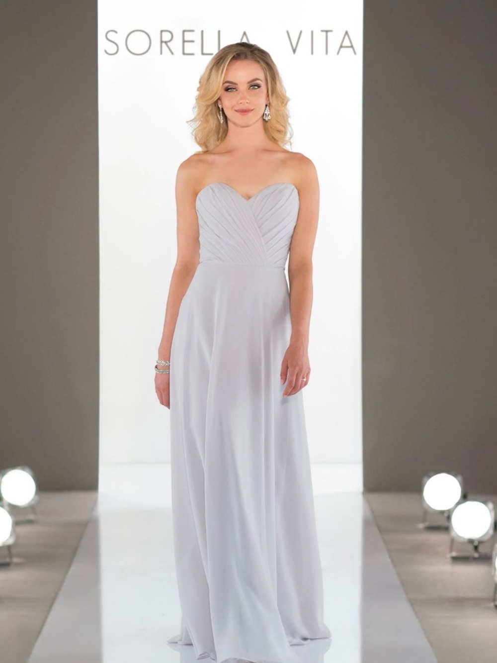 SORELLA VITA 9098 Strapless Cappuccino color Chiffon A-Line Bridesmaid Gown
